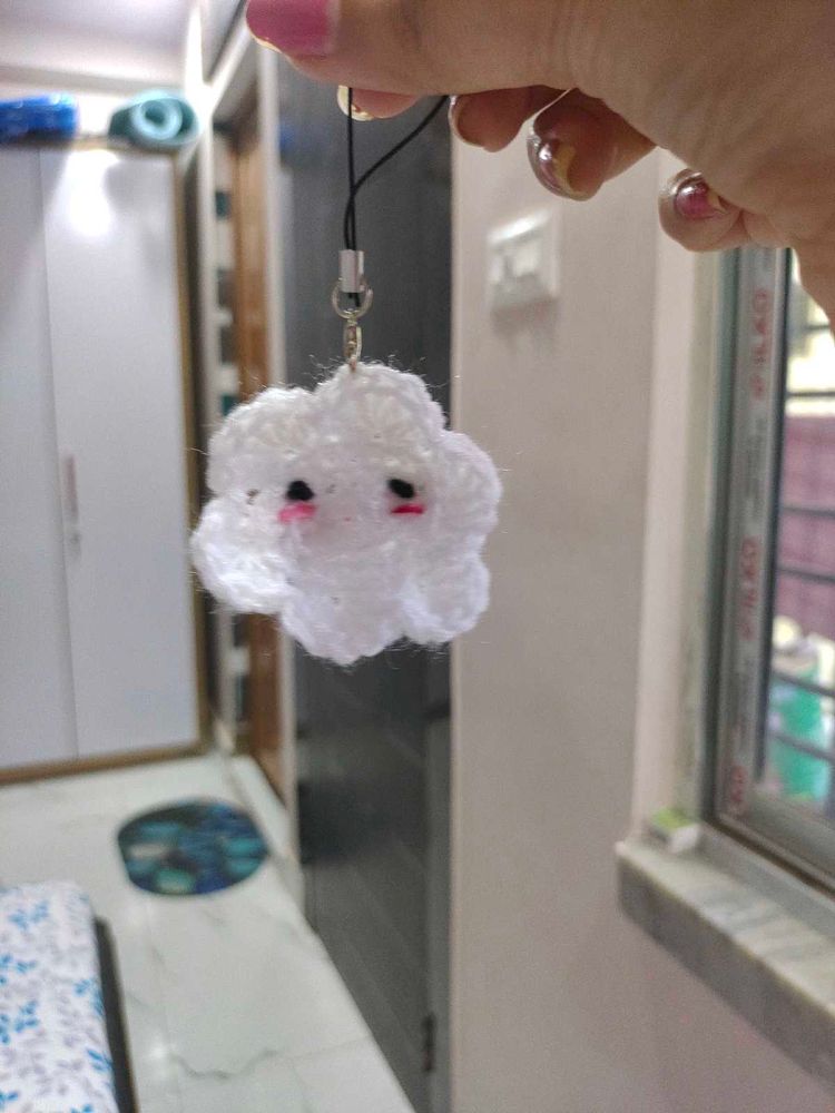Cute Crochet Cloud Charm