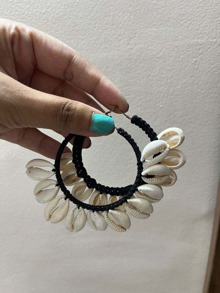 Bohemian Shell Hoop Earrings