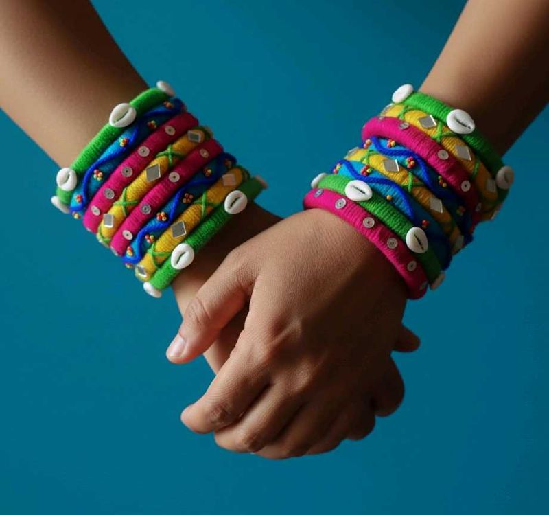 navratri Handmade 16 Pcs Bangles