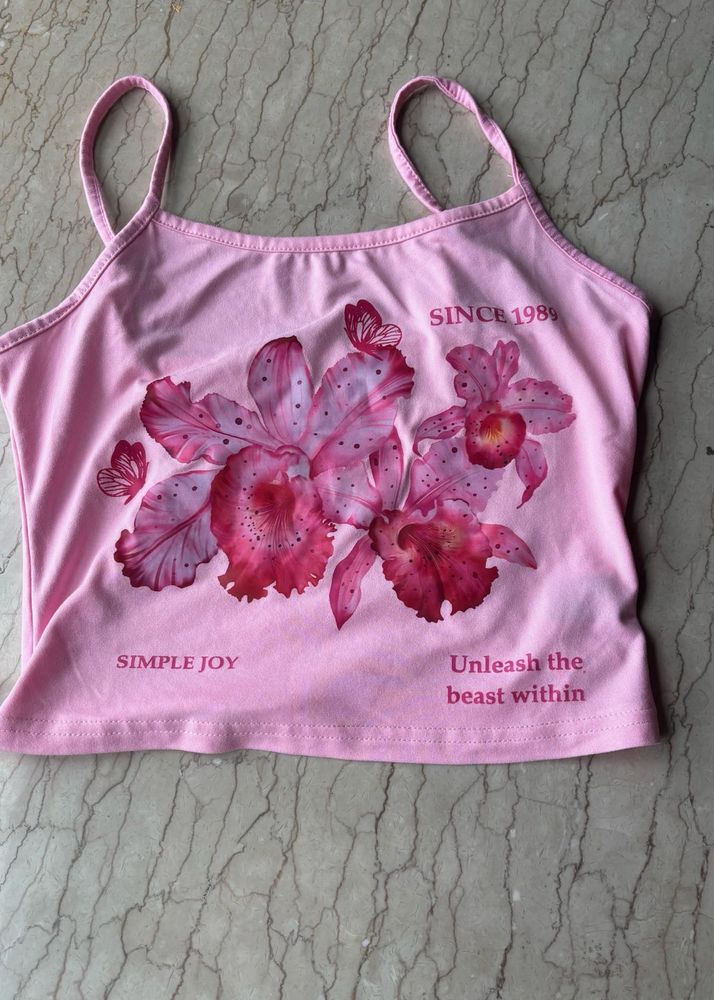 Pink Floral Cami Top