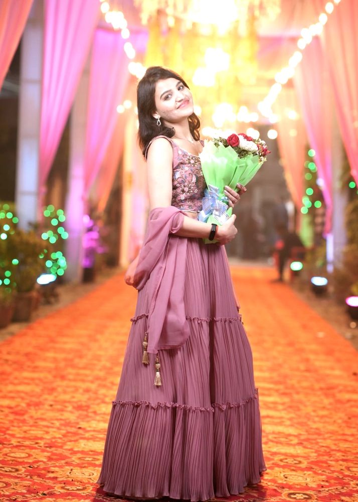 Designer Crop Top And Skirt With Dupatta