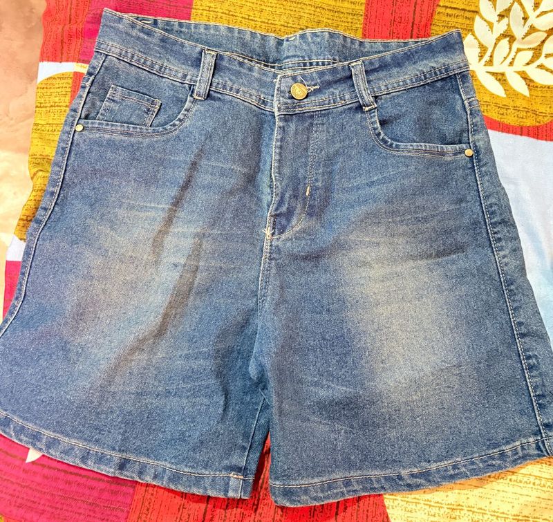 Classic Blue Denim Shorts