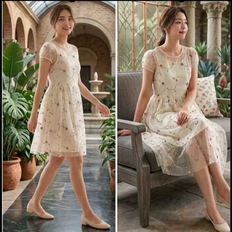 🎀Embroidered Mesh Fairy Dress🎀