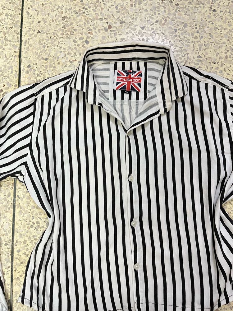 Striped Button-Up Shirt