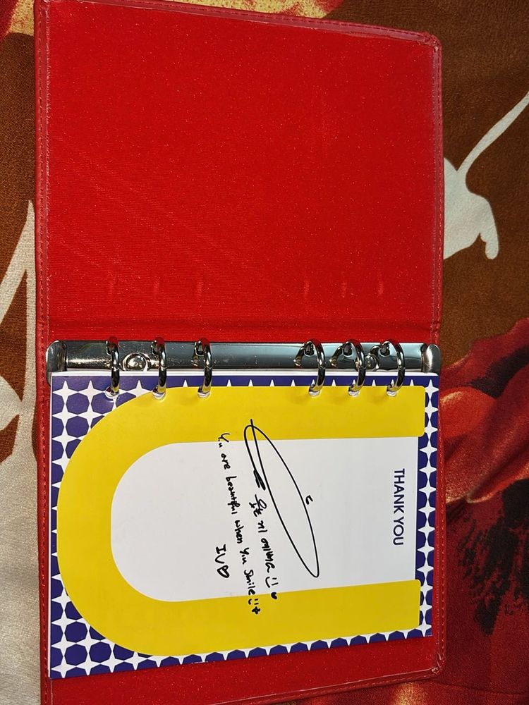 Red Binder Pouch with K-Pop Autograph