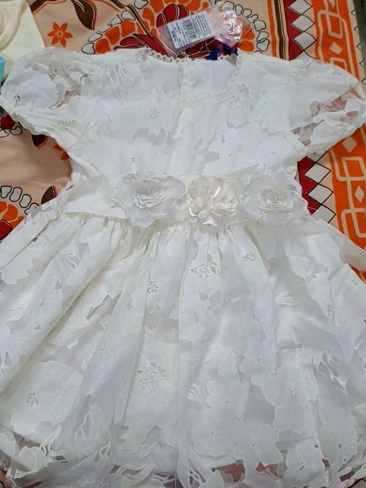 Elegant White Flower Girl Dress