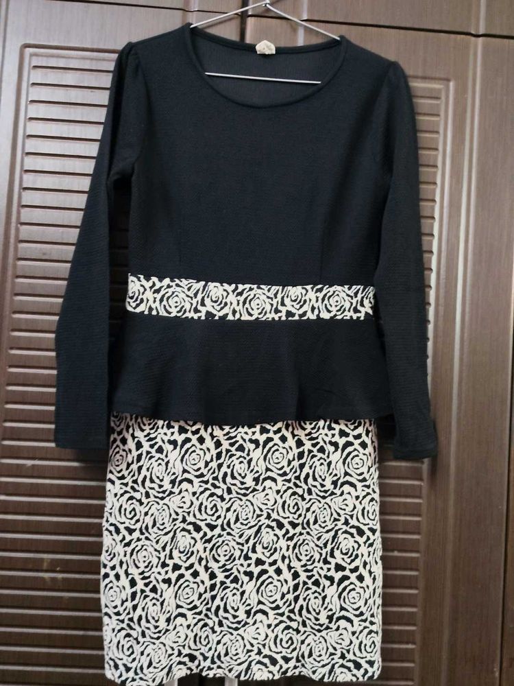 Black Rose Print Dress