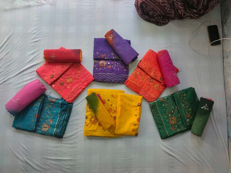Rajputi Dress Embroidered Material S