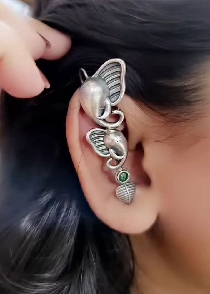 Elephant navratri brass Earrings