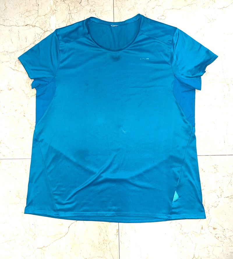 Quechua Dry-Fit Running T-Shirt – Teal Blue