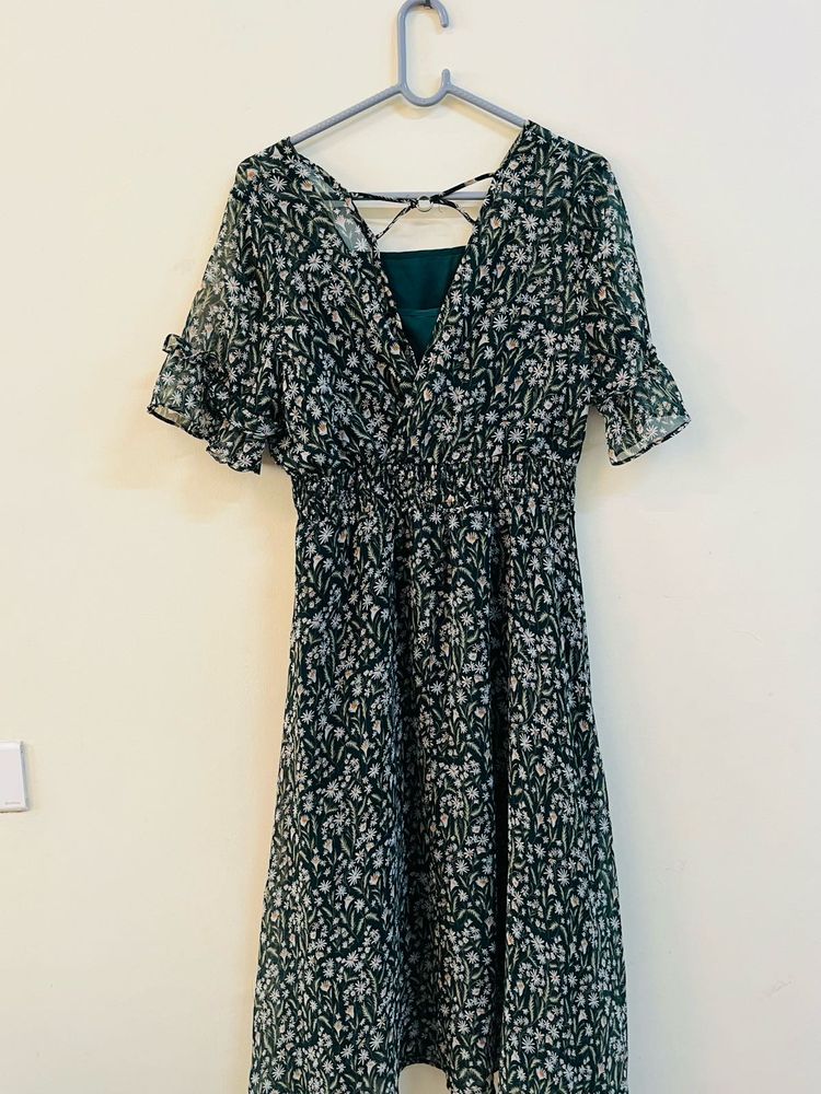 Chic Floral Print Midi Dress