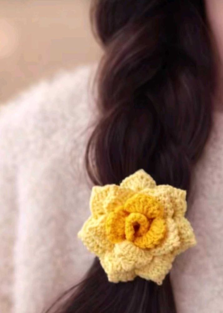 Handmade Crochet Flower Hair tie