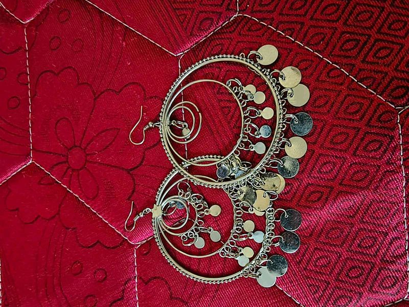 Bohemian Hoop Earrings with Coins