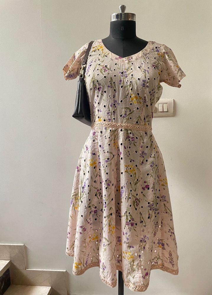 Floral Embroidered Fit &amp; Flare Dress