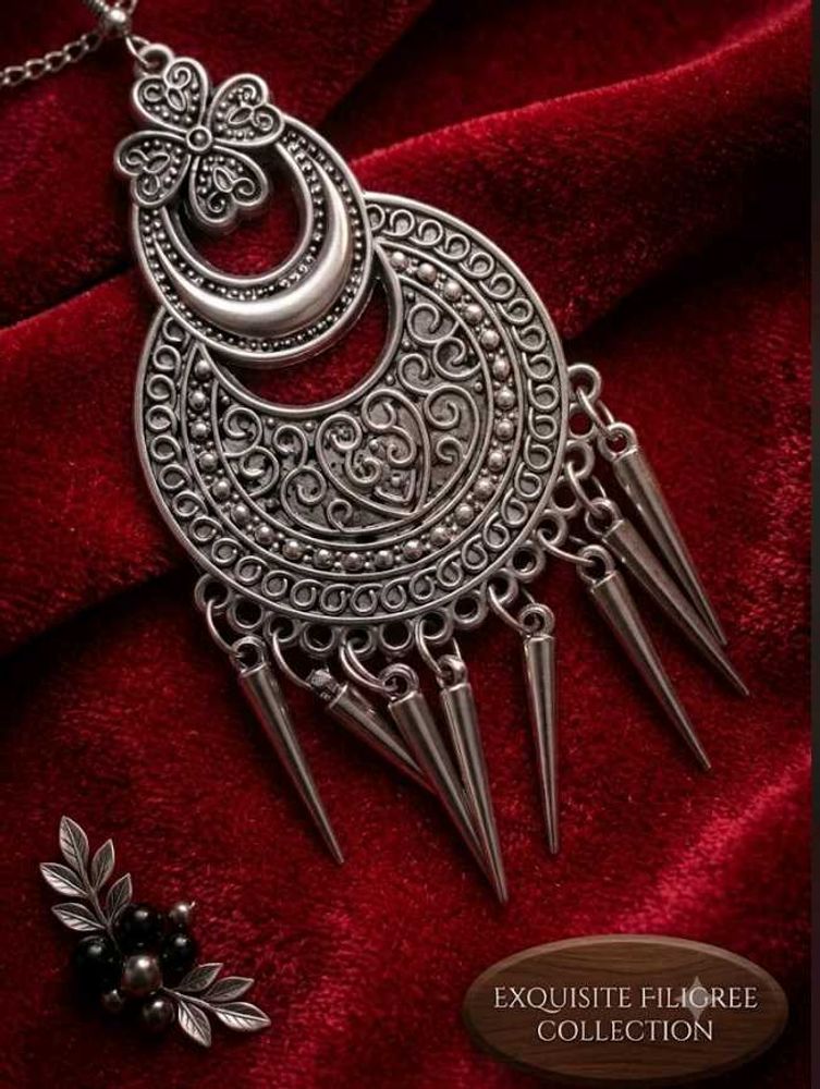 Boho Silver Tassel Dangle Earrings