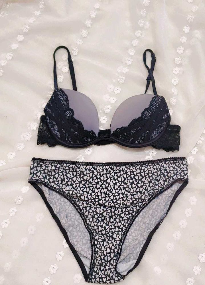Lace Trim Bra &amp; Panty Set