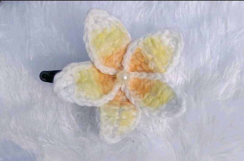 Crochet Flower Hair Clip 🌸💖💫✨