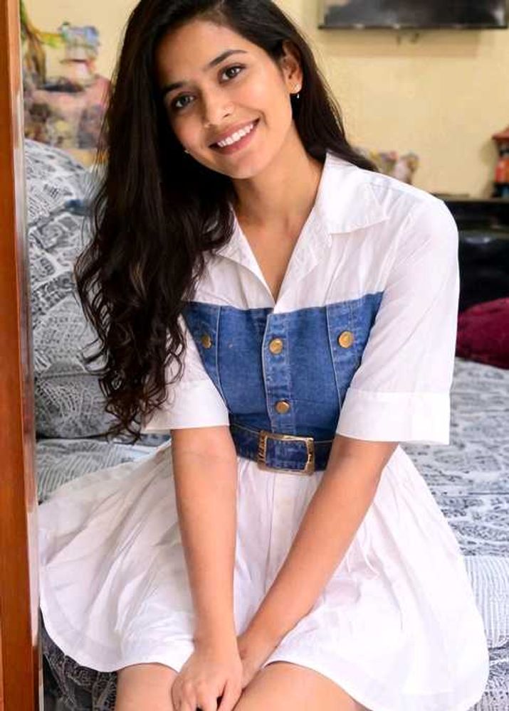 Chic Denim &amp; White Dress