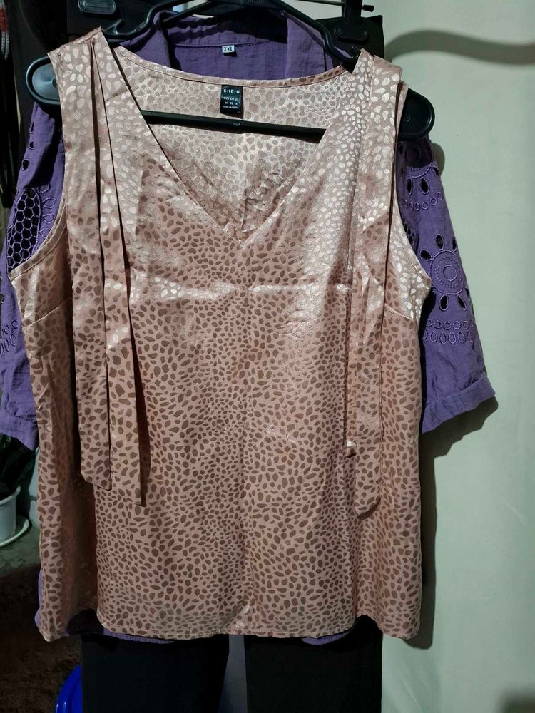 Shein Leopard Print V-Neck Sleeveless Top