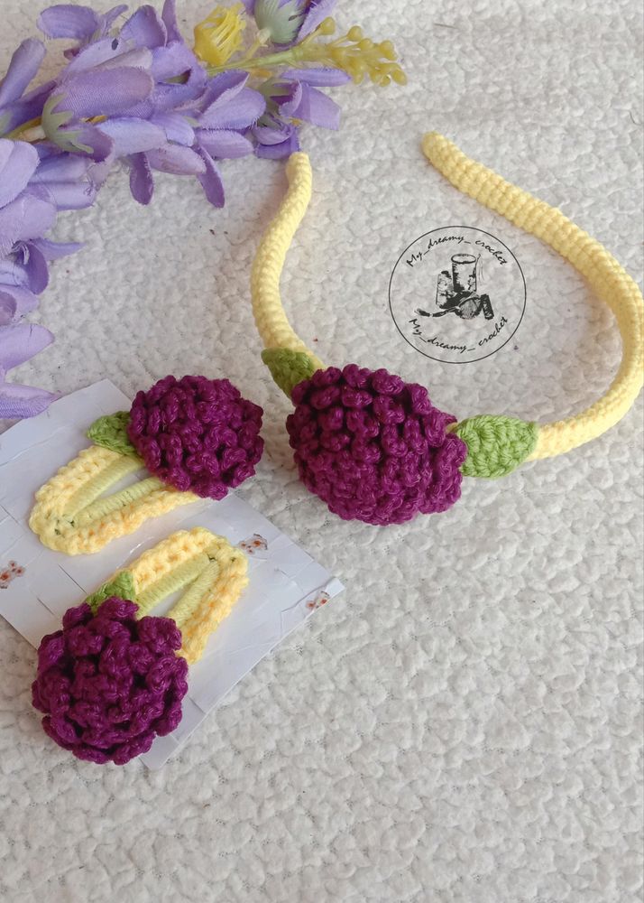 Crochet Hairband &amp; Tictac Set