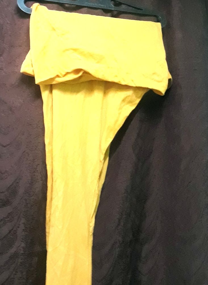 Girl Chudidar pyjama yellow shinning smoothly fab