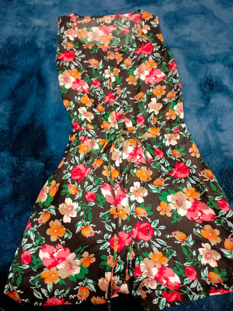 floral solid jumpsuit