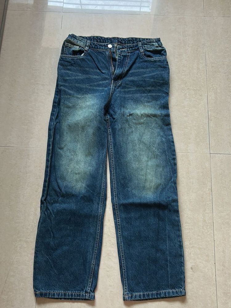 Blue Distressed Denim Jeans