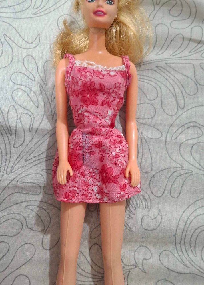 Doll in Pink Floral Dress