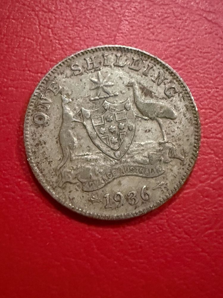 one shilling 1936 silver Australia