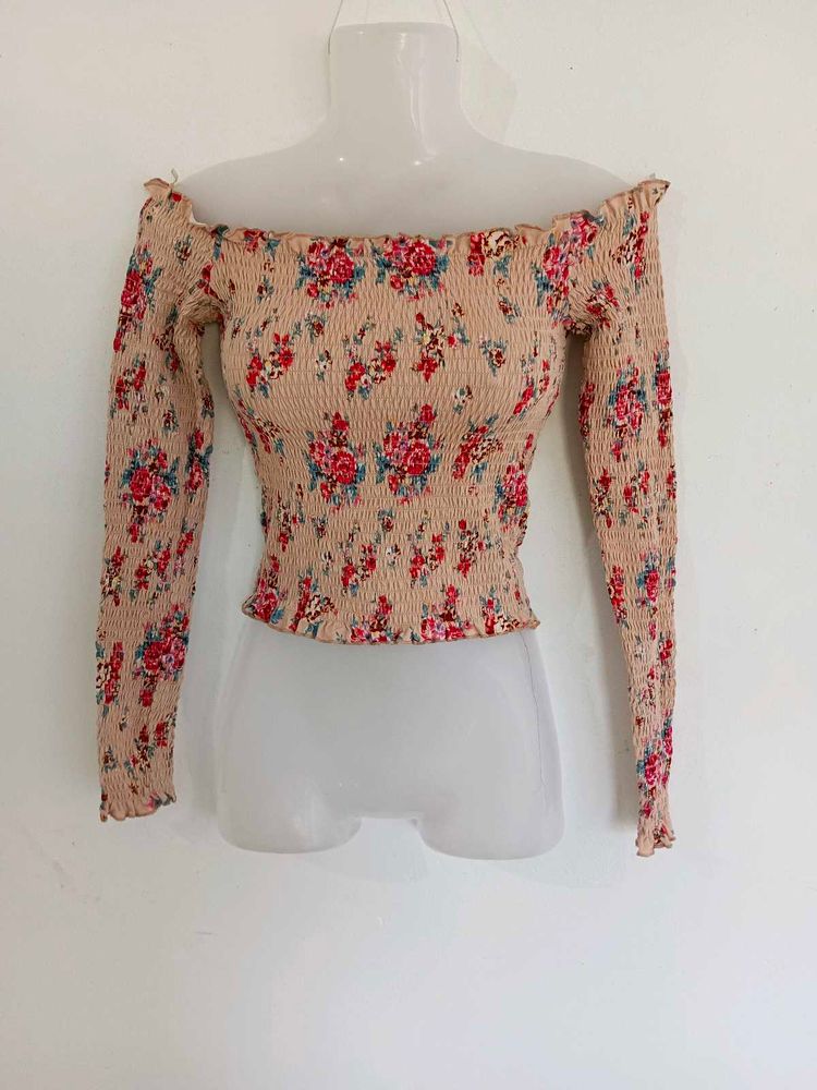 Floral Smocked Off-Shoulder Top