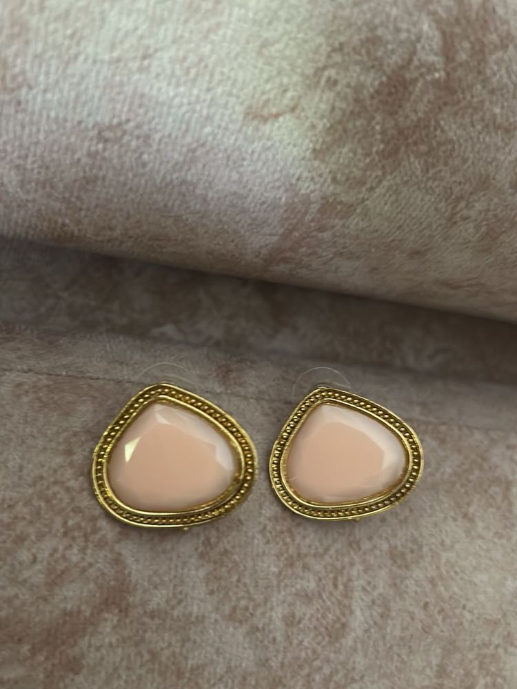 Elegant Peach Drop Earrings