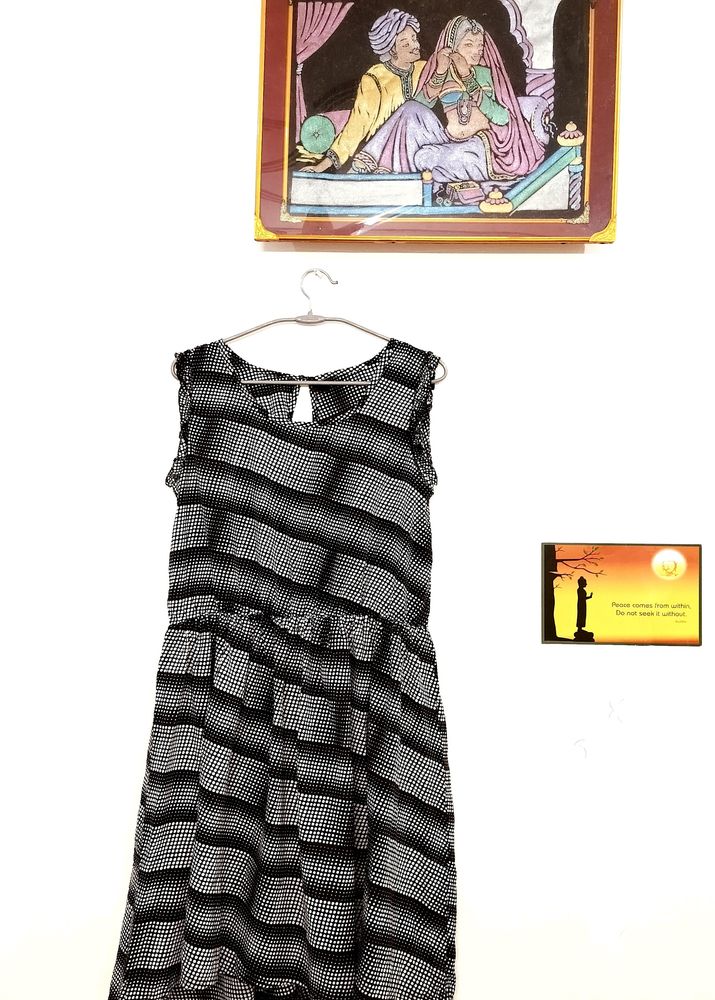 Belle Fille Women's Casual Black Short Midi Dress