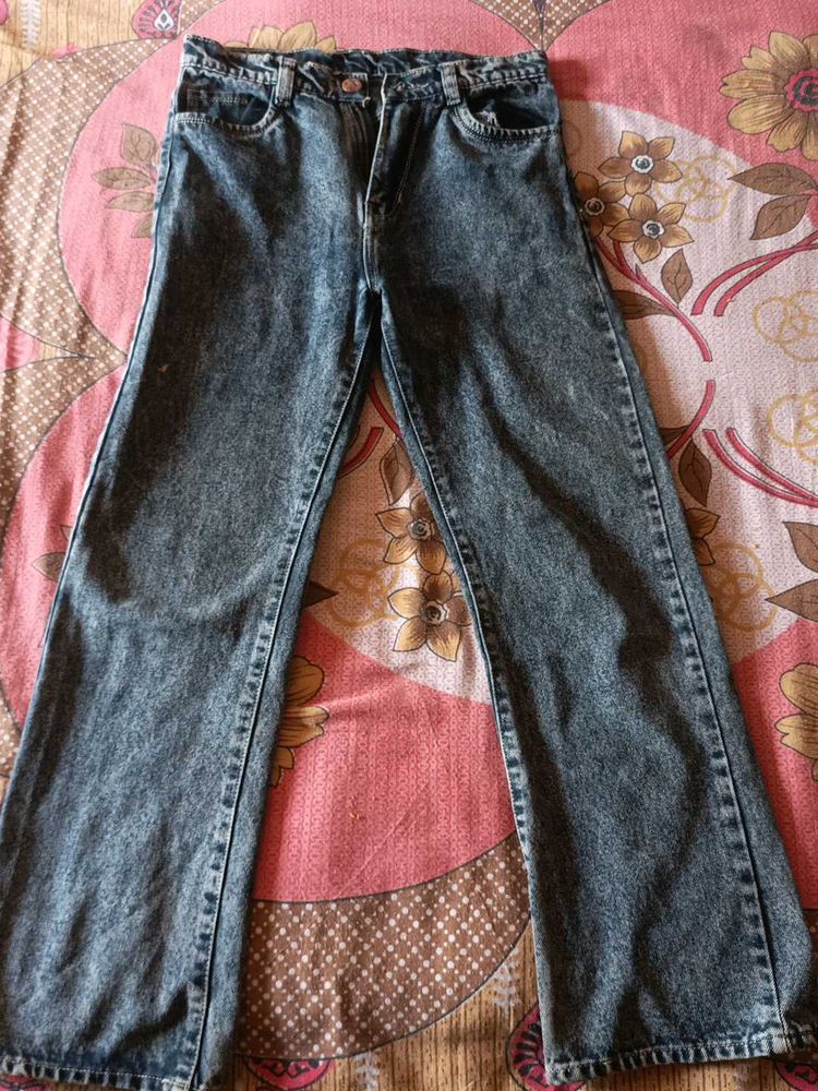 Acid Wash Wide Leg Jeans