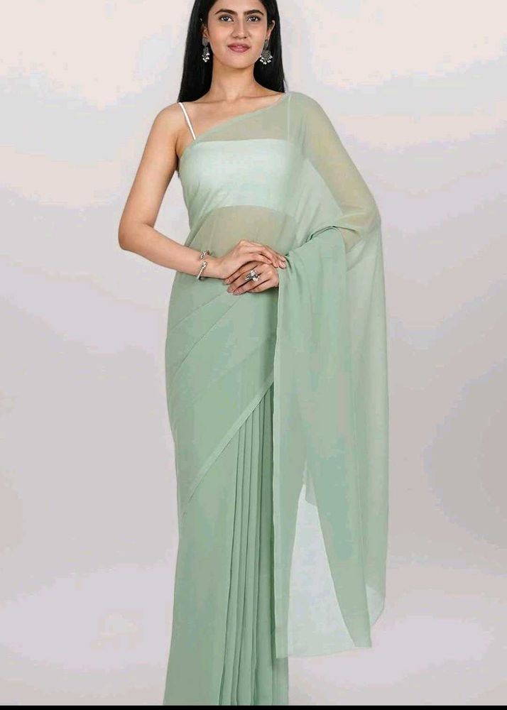 Elegant Pastel Green Saree