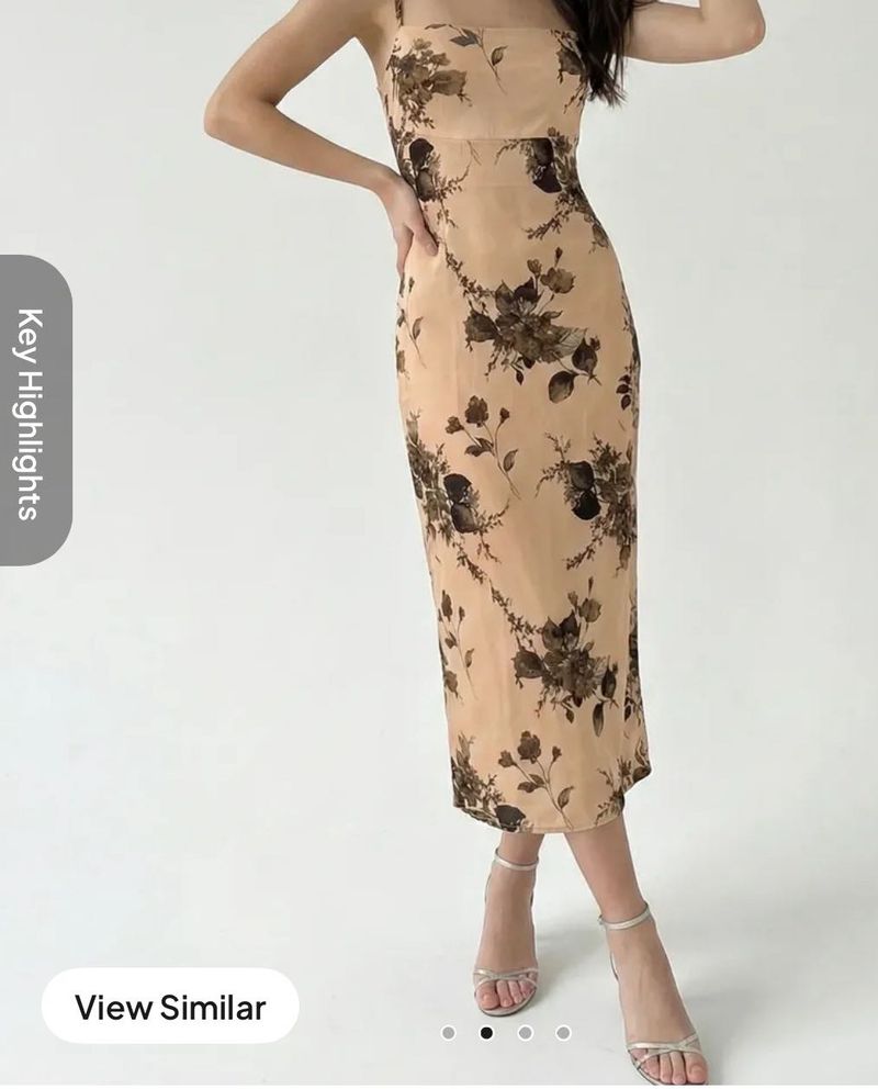 Floral Print Spaghetti Strap Midi Dress