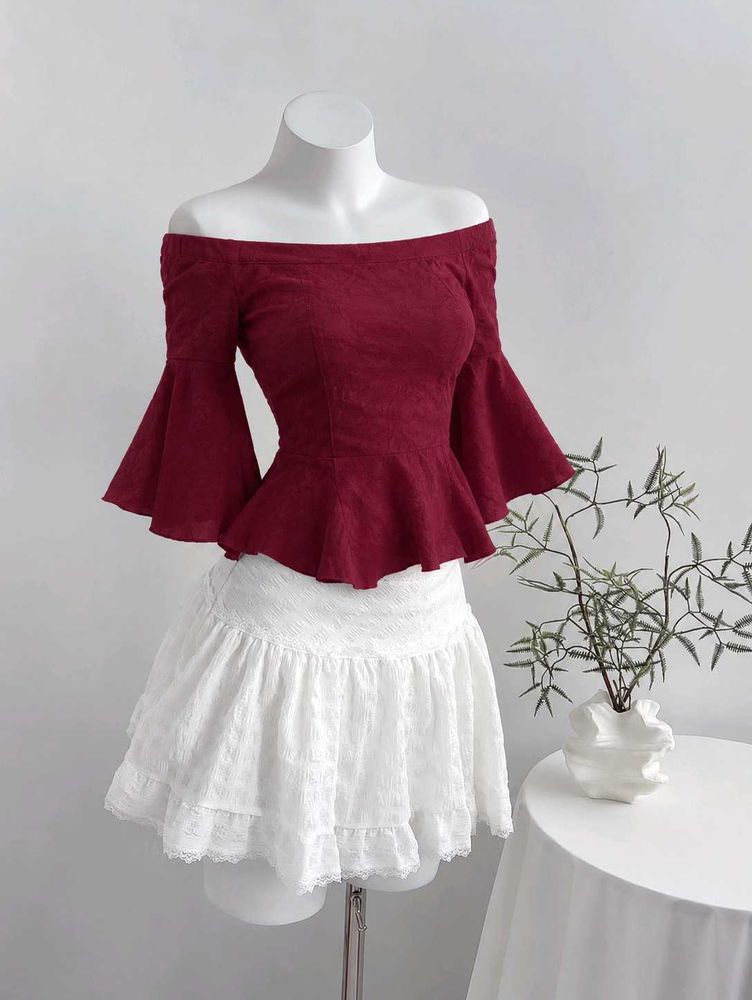 Chic Off-Shoulder Peplum Top