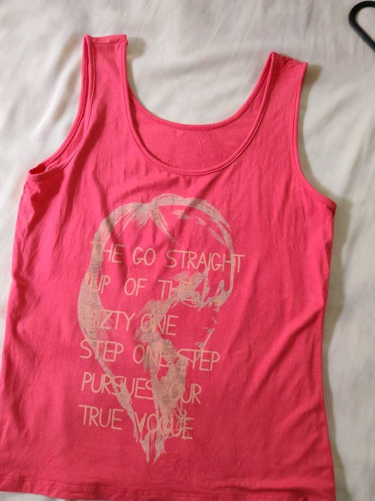Pink Graphic Print Tank Top