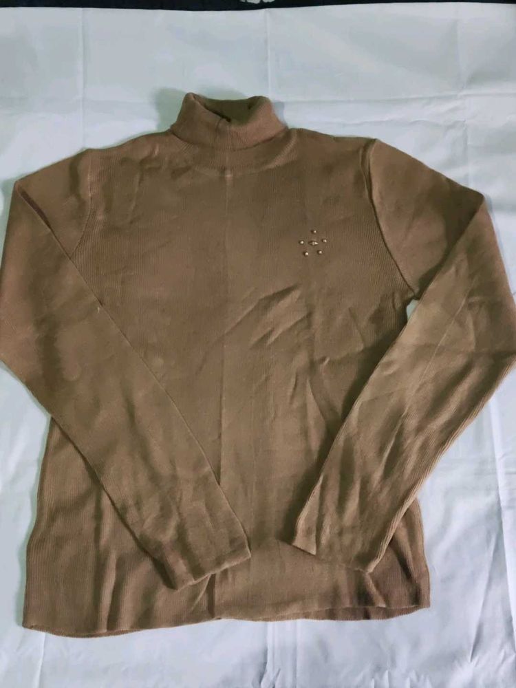 Women's Brown Turtleneck Sweater