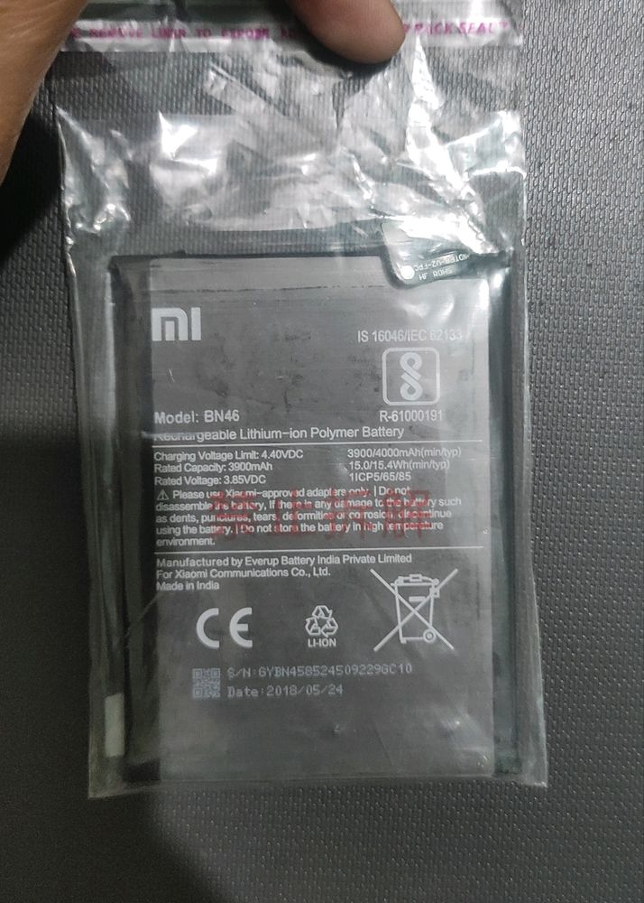 BN46 Battery - Redmi 7, Redmi Y3, Redmi Note 6, Note 7 Pro, Note 8, in ₹800 Or 6300 COINS