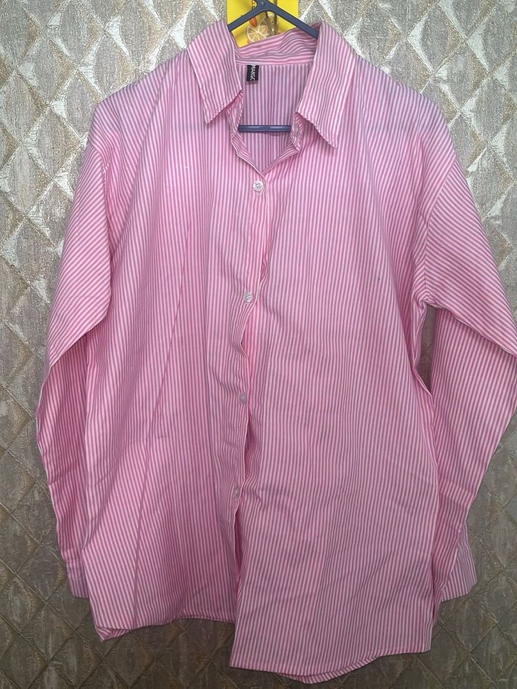 Pink Striped Casual Women’s Shirt