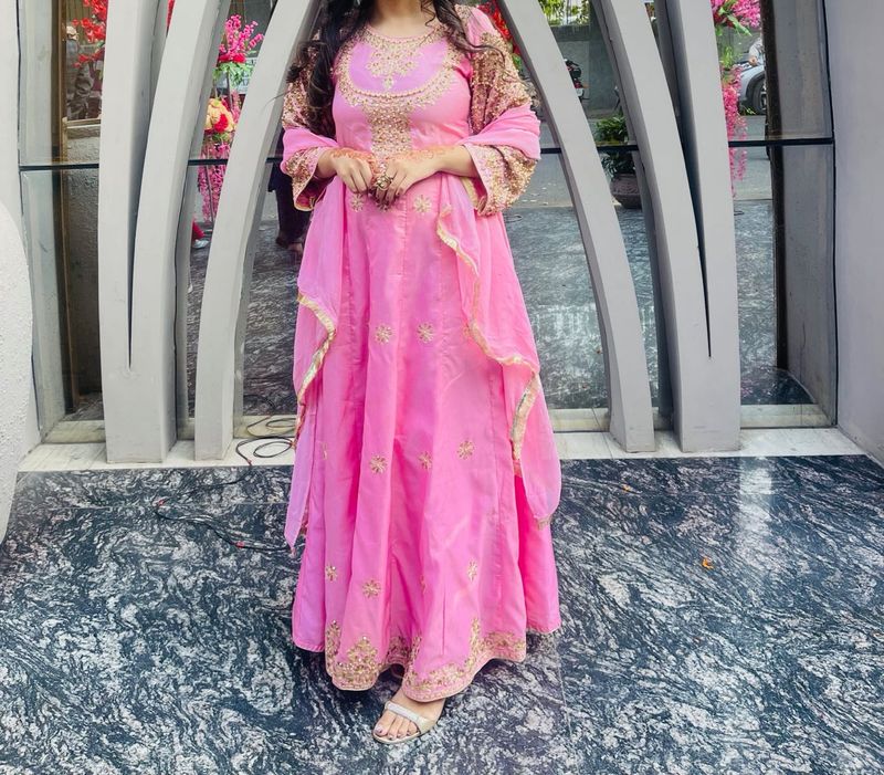 Stunning Pink Embroidered Gown
