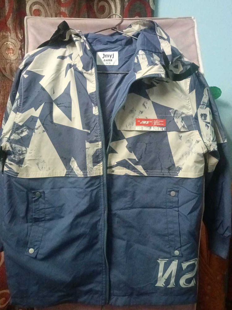 Stylish Abstract Print Windbreaker Jacket
