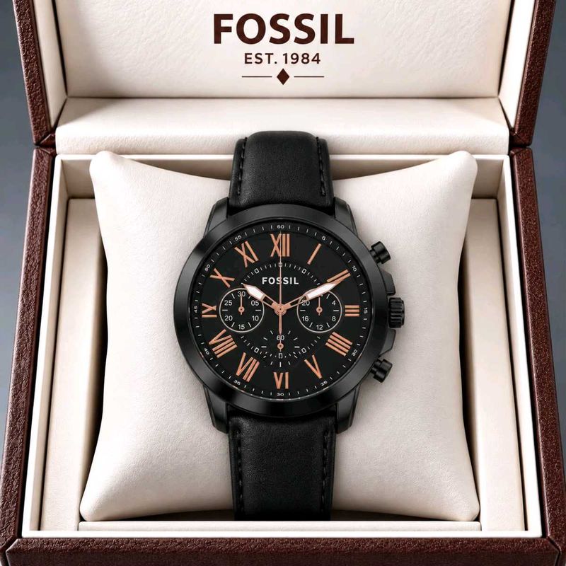 Fossil  Leather Chronograph Watch
