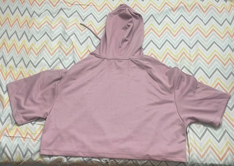 Pink Cropped Hoodie