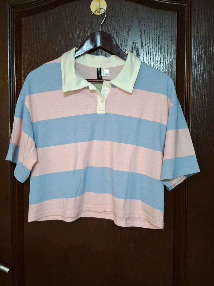 Striped H&amp;m Crop Top