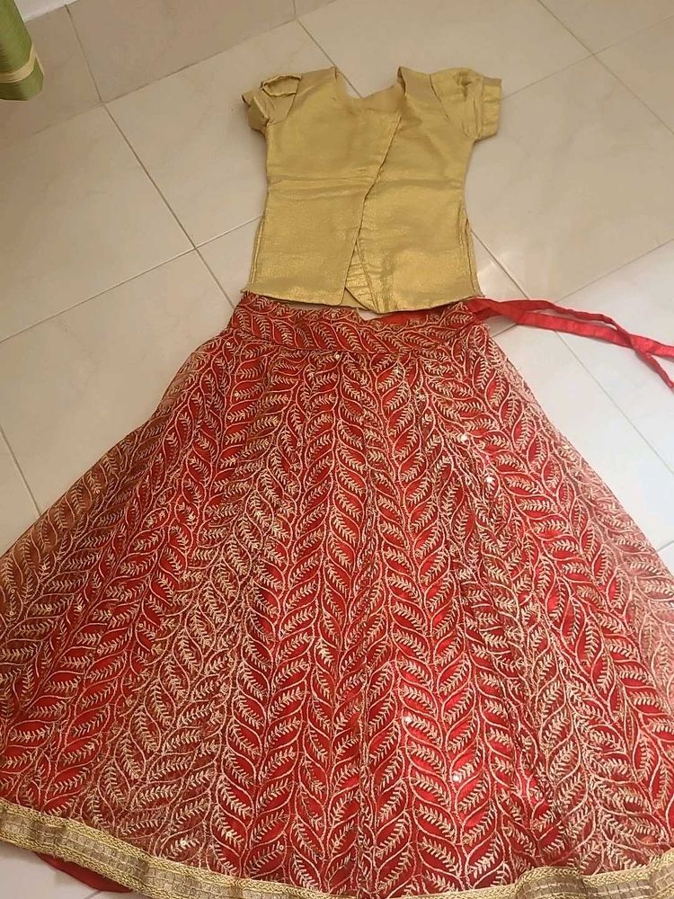 Beautiful Red &amp; Gold Lehenga Choli Set