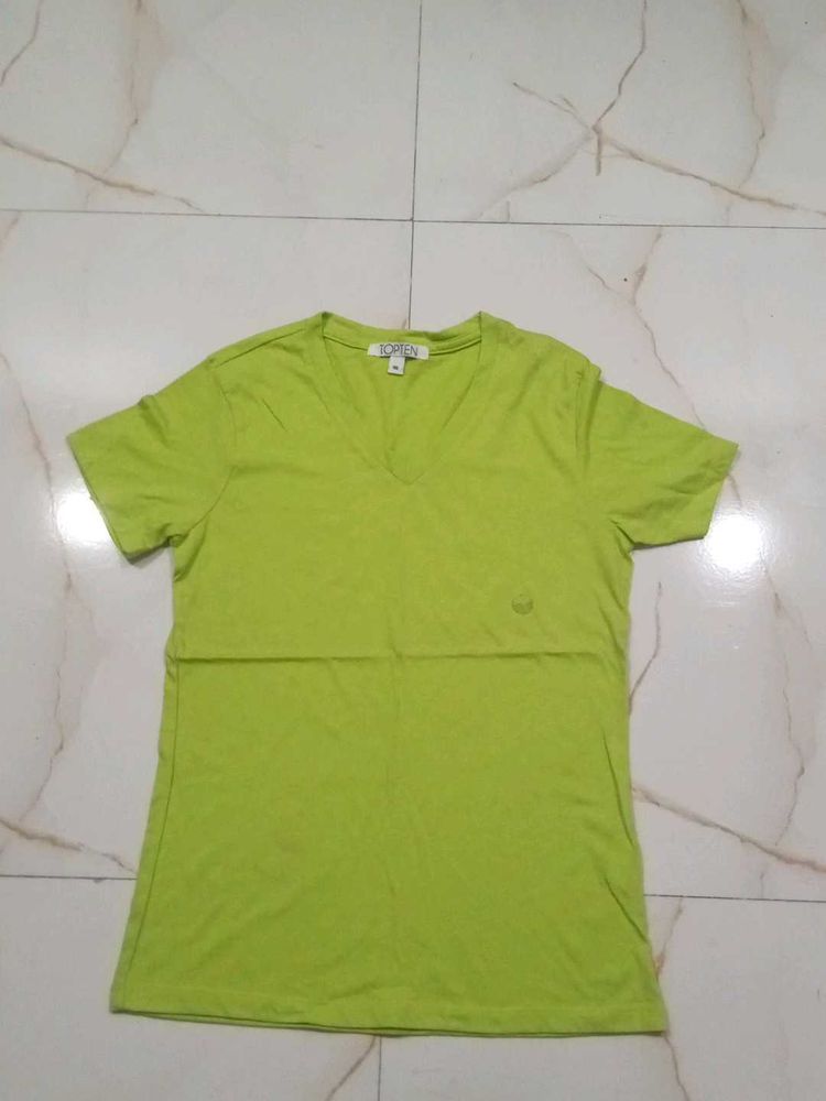 Lime Green V-Neck T-Shirt