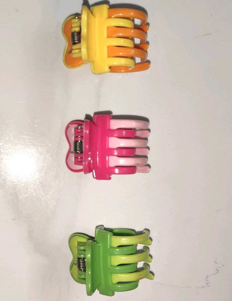 Set of 3 Colorful Hair Claw Clips