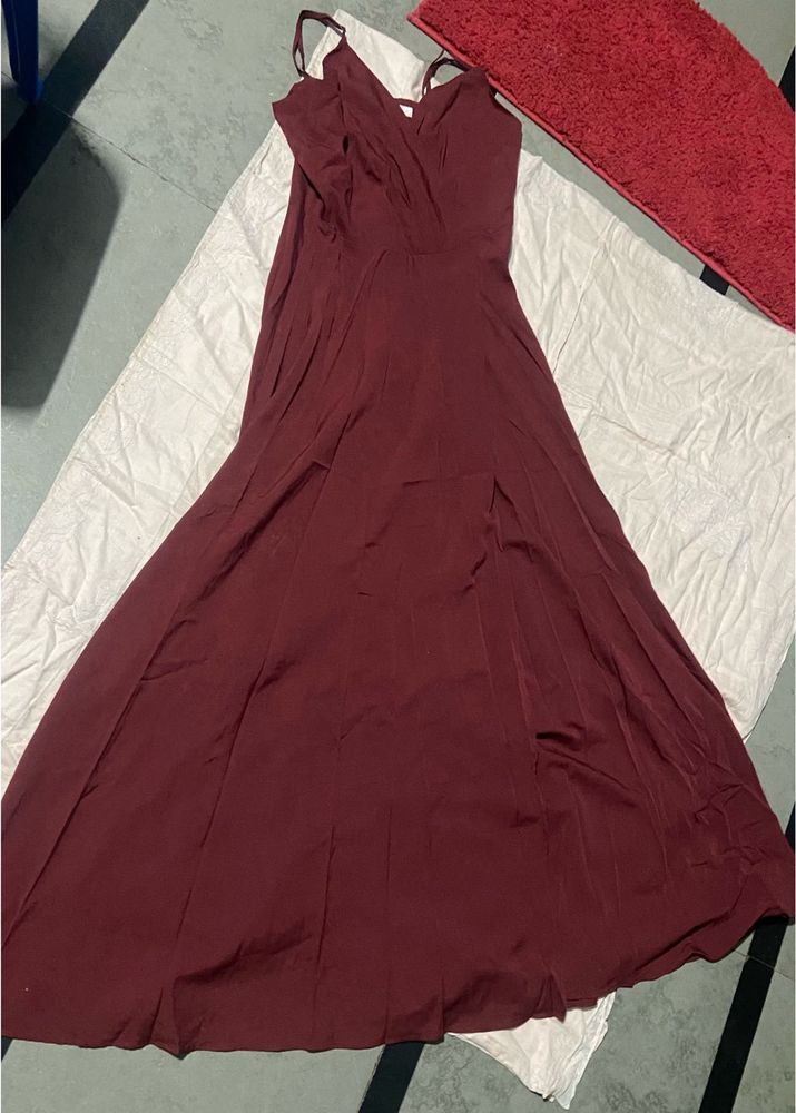 Burgundy Maxi Slip Dress