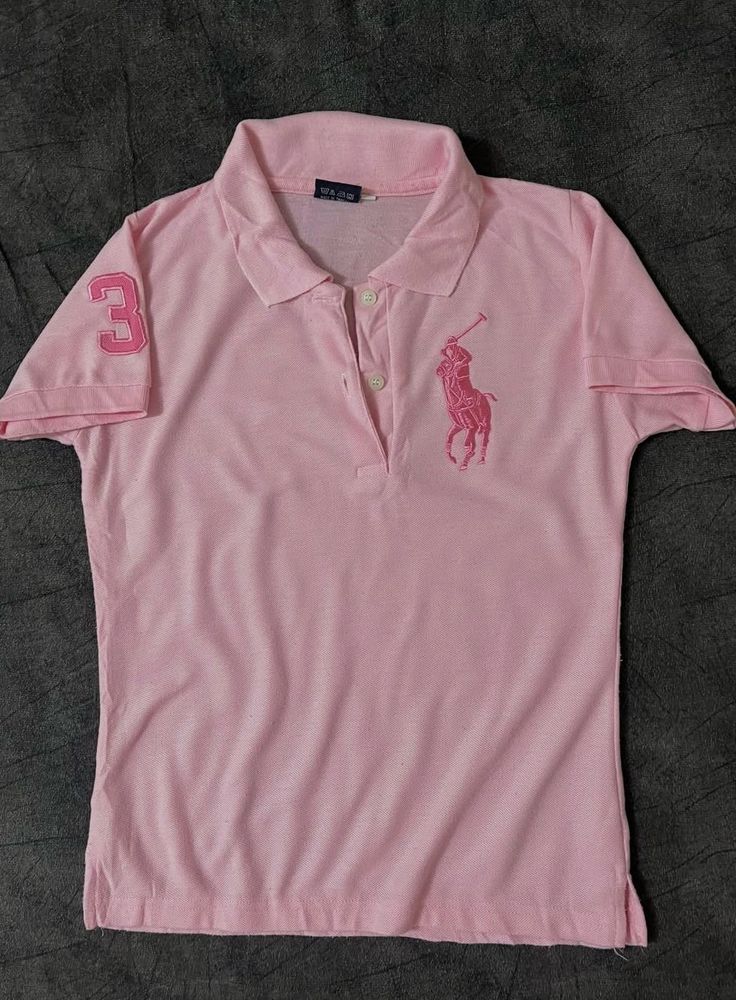 Pink Polo Shirt with Logo